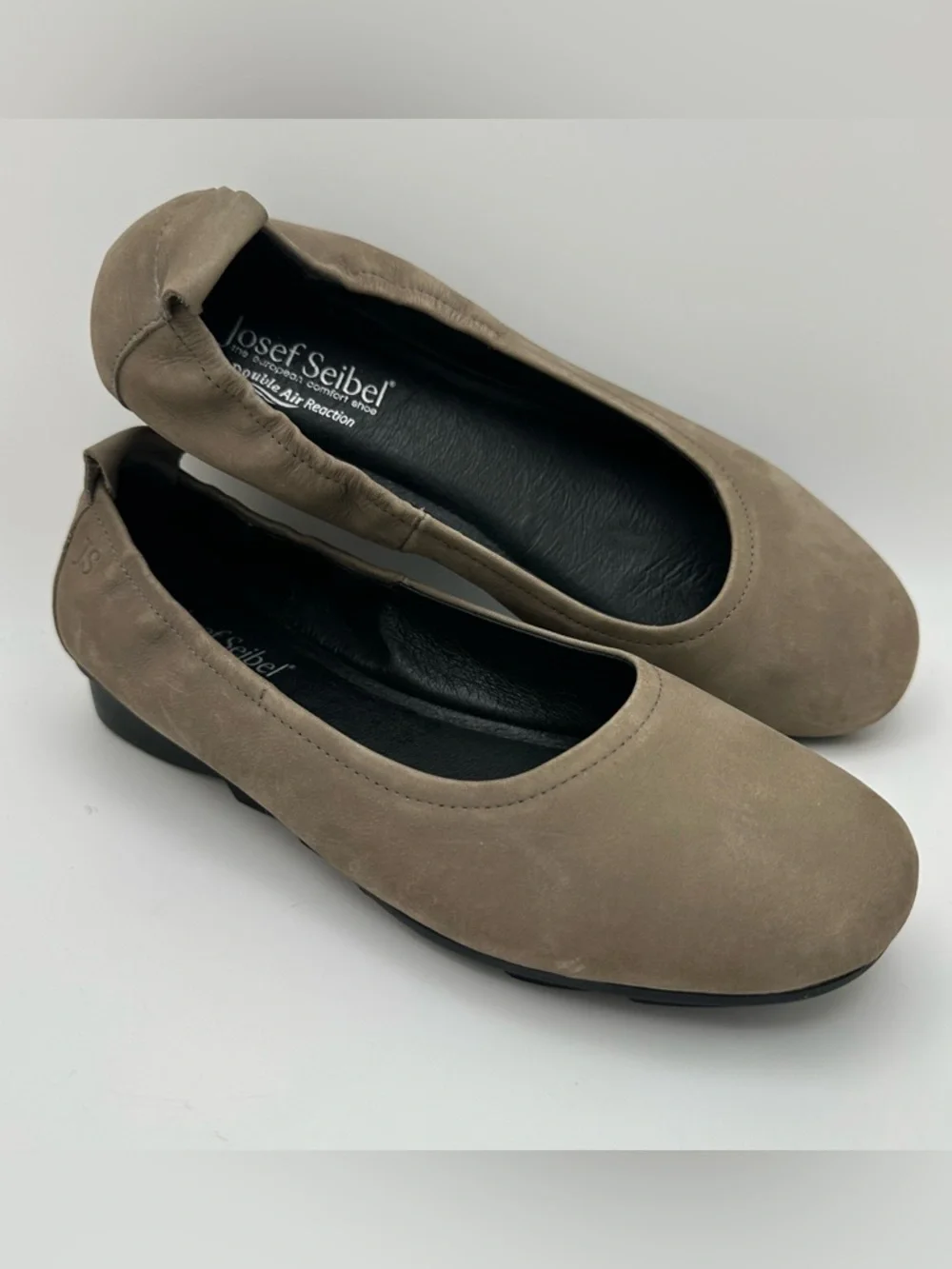 Josef Seibel Double Air Reaction Ballet Flats Tan Suede EU40/US 9 Nubuck Leather